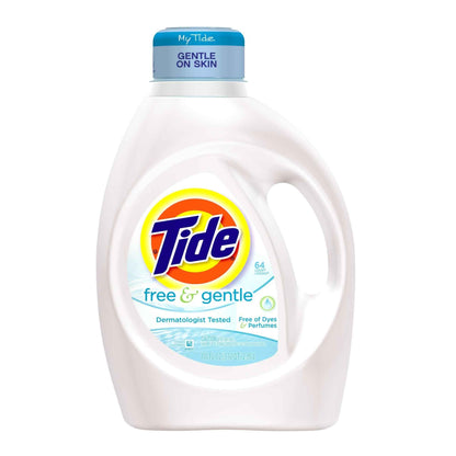 Tide Free & Gentle Liquid Laundry Detergent, Tide Laundry Detergent, Clean Laundry Detergent