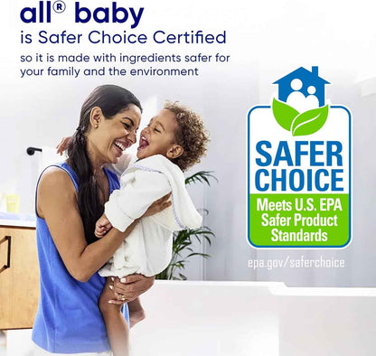 all Baby, Gentle for Baby, Liquid Laundry Detergent, Hypoallergenic for Sensitive Skin, Concentrated, 75oz, 100 Loads