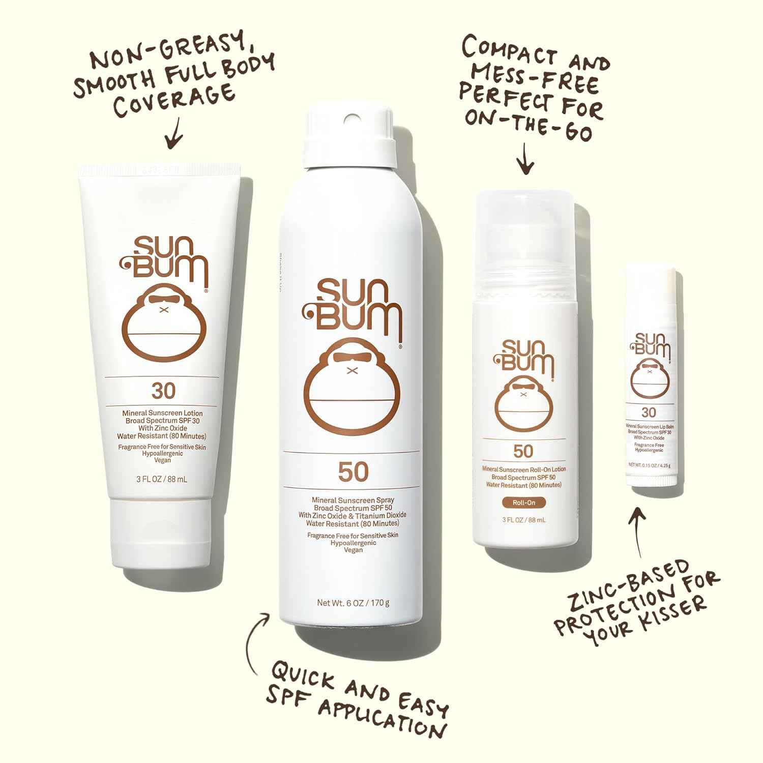 Sun Bum Mineral Sunscreen Body Lotion - Broad Spectrum Moisturizing Sunscreen with Vitamin E - Vegan and Hawaii 104 Act Compliant (Made without Octinoxate & Oxybenzone) - Travel Size
