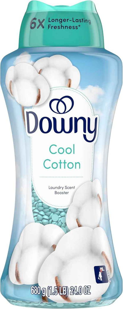 Downy Cool Cotton In-Wash Laundry Scent Booster Beads, 24 oz, laundry scent beads, Long-lasting Freshness