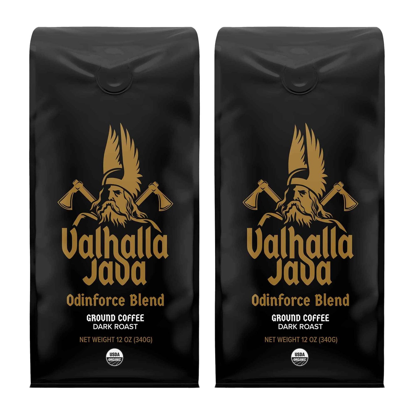 Death Wish Coffee Valhalla Java Dark Roast Ground Coffee, Bold & Intense Blend of Arabica Robusta Beans, USDA Organic