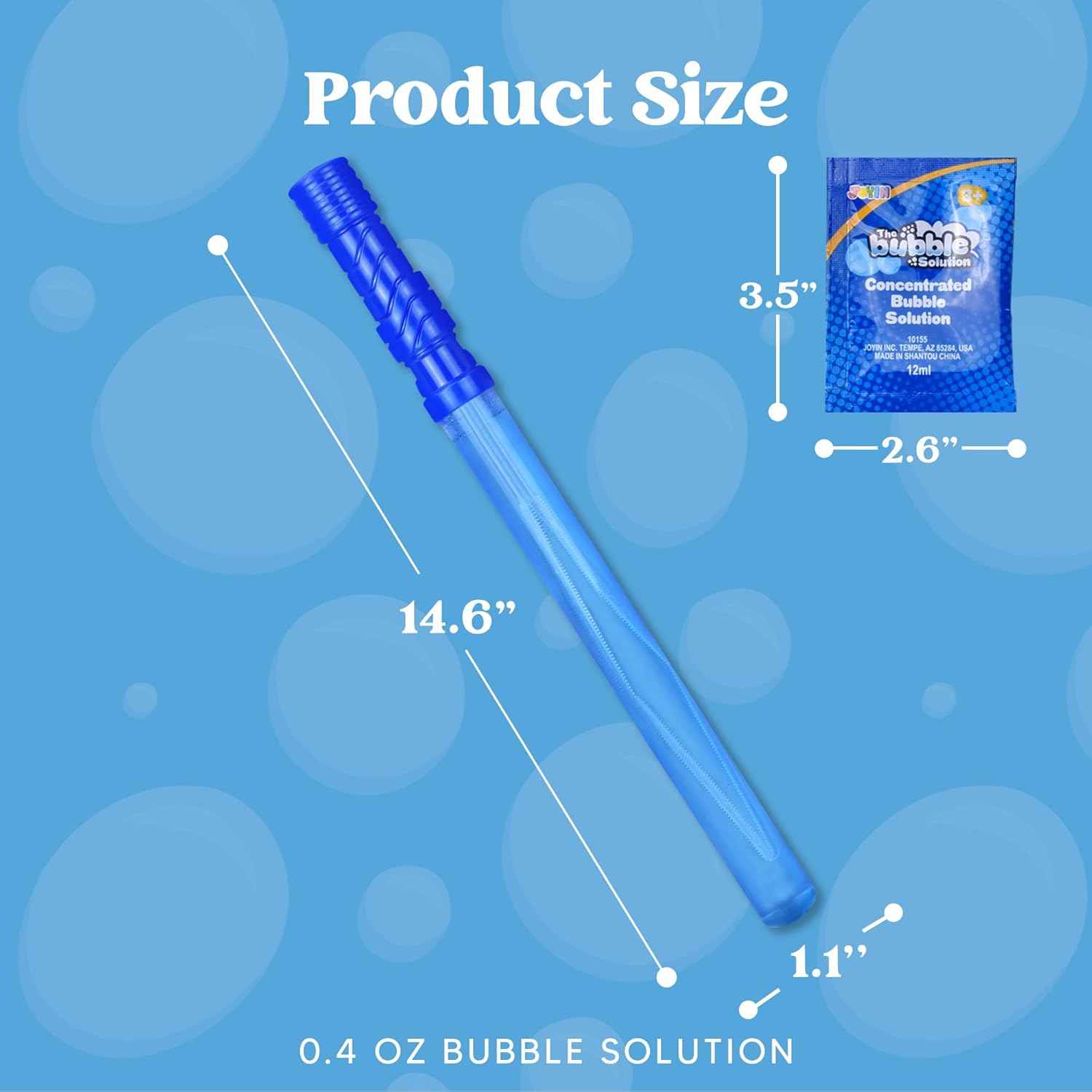 JOYIN 14.6’’ Big Bubble Wands for Kids, Bubble Wand with Refill Solution for Summer Toy Party Favor, Outdoors Toy Activity, Easter Basket Stuffers, Birthday Gift