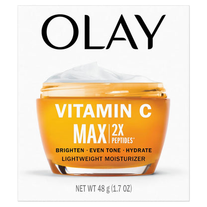 Olay_Vitamin_C_MAX_Face_Moisturizer,_Brightening_Cream_for_Women,_Hydrating,_Evens_Tone,_Dark_Spot_&_Hyperpigmentation_Reduction,_Glowing_Skin_Care_-_Niaciniamide,_Peptides_1.7_Oz