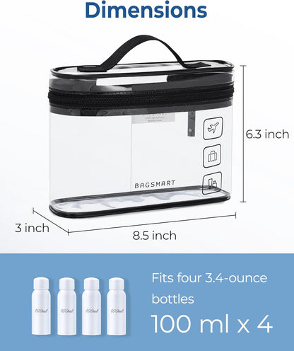 BAGSMART_TSA_Approved_Toiletry_Bag,_2_Pack_Clear_Makeup_Cosmetic_Bag_Organizer,_Quart_Size_Travel_Bag_for_Toiletries,_Carry-on_Travel_Accessories_Essentials,_Black-2pcs