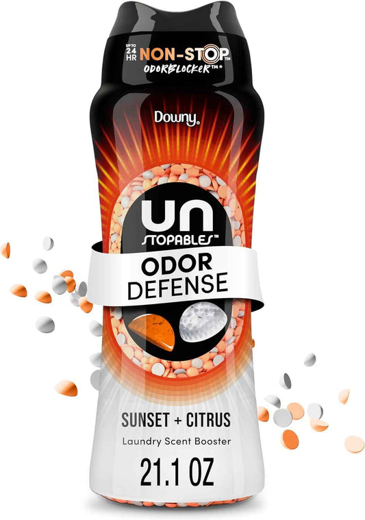 Downy Unstopables Fusions Scent Duos Laundry Scent Booster Beads, Sunset and Citrus Scent, 24hr non-stop freshness with 2 in 1 dual scent laundry scent beads