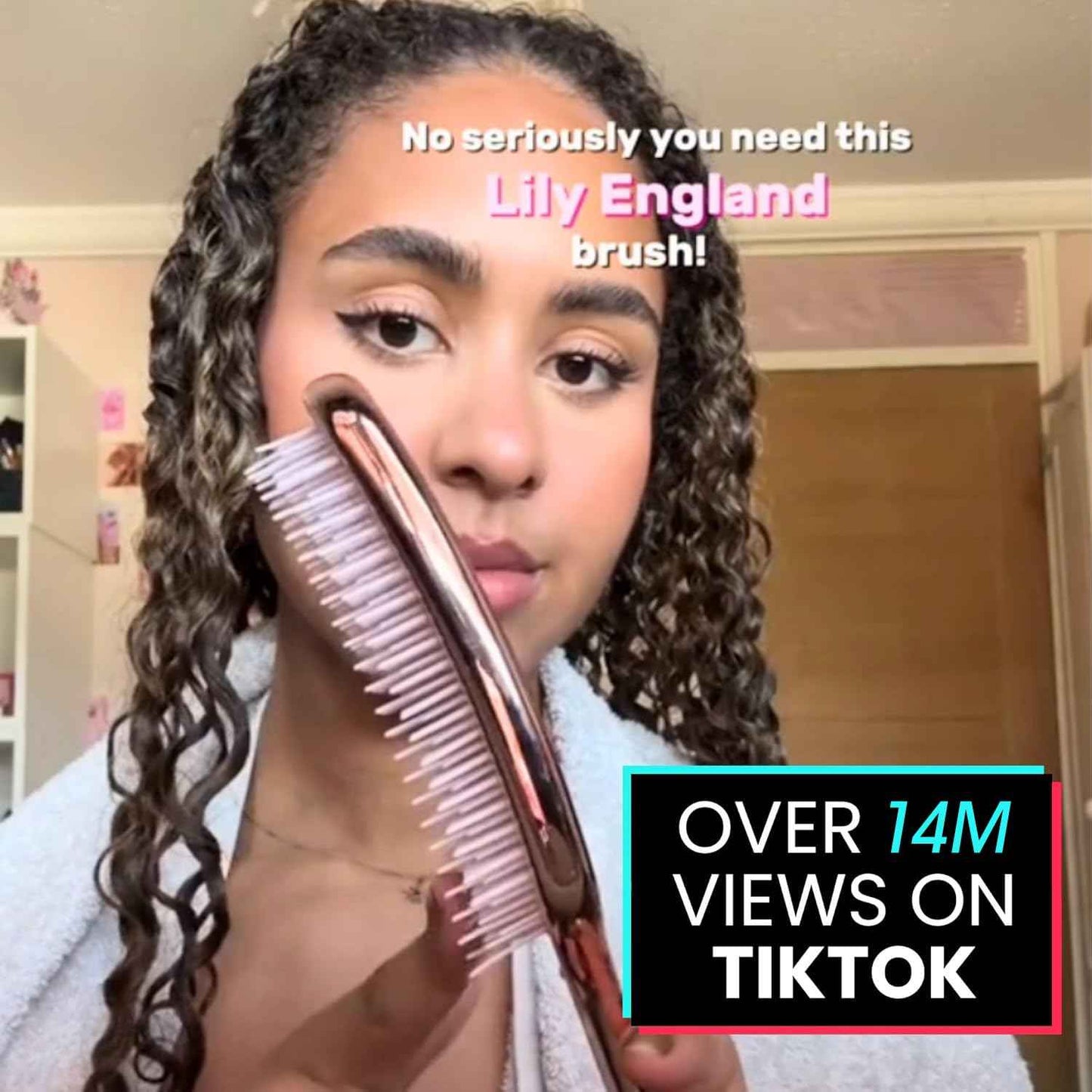 Lily England Detangling & Styling Brush - Pain-Free Brush for Curly Wet & Dry Hair With Flexible Bristles - Easy to Hold Brush for Women's 3c to 4c Curls