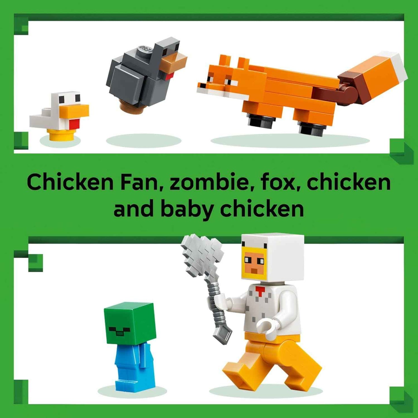 LEGO Minecraft Chicken Farm Building Toy for Kids - Video Game Playset & Figures for Boys & Girls, Ages 7+ - Gift for Birthdays - 21585