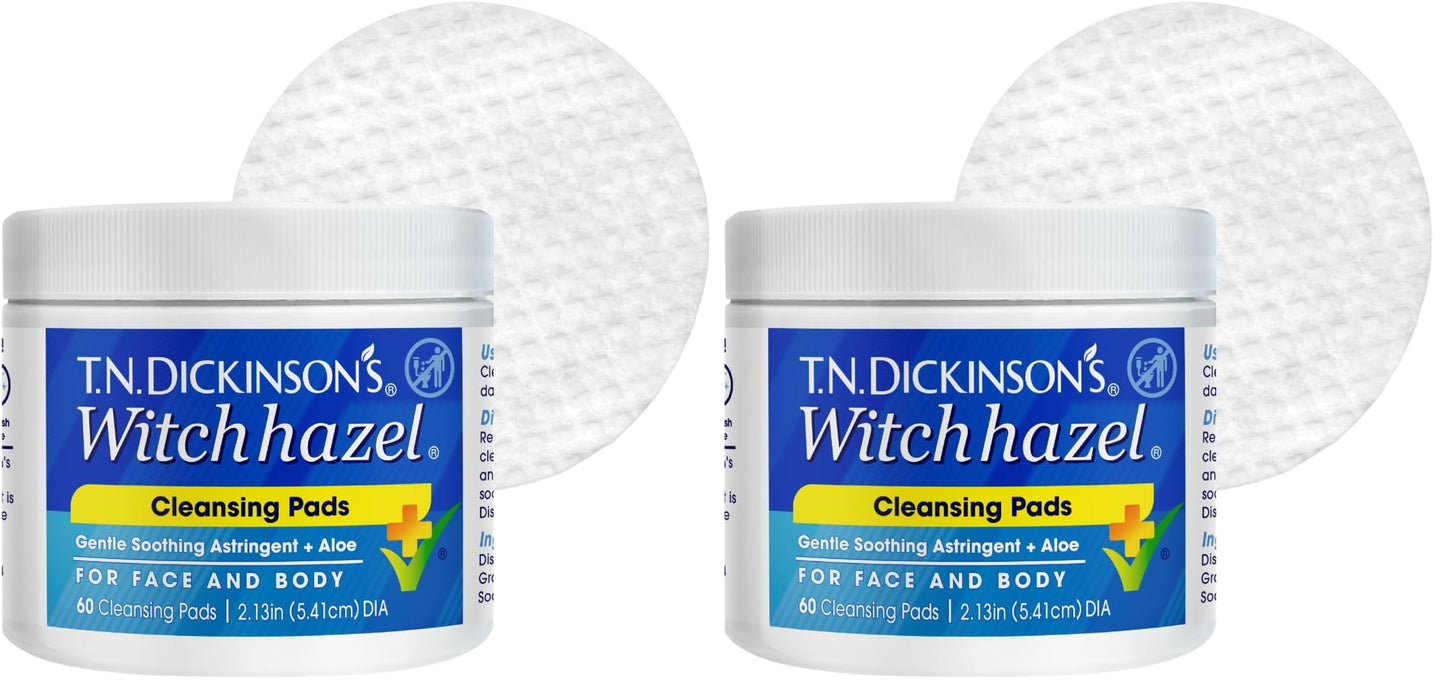 T.N. Dickinson&amp;#39;s Witch Hazel Cleansing Pads, 60 Count (Pack of 2)