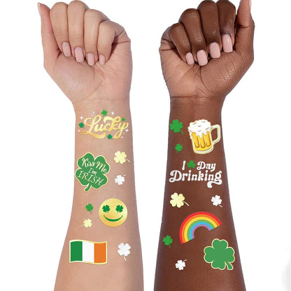 St_Patricks_Day_Temporary_Tattoos_56_Glitter_Styles_Shamrock_Face_Stickers_Suppiles_Kiss_Me_I'm_Irish_Party_Favor_St_Patty's_Day_Accessories_Leprechauns_Arts_and_Crafts