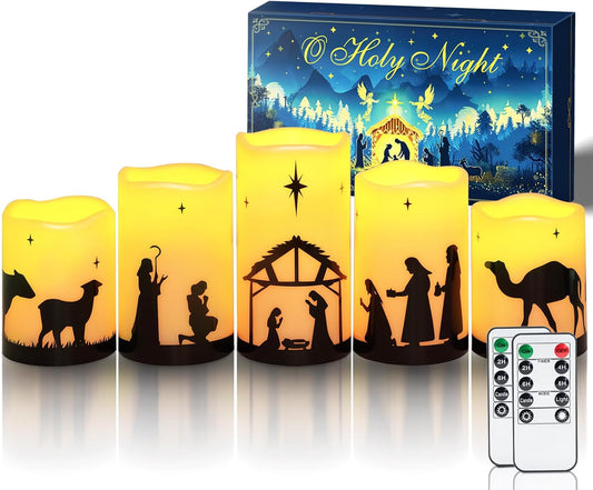 Homemory_Flameless_Christmas_Nativity_Scene_Candles,_Battery_Operated_LED_Pillar_Religion_Candles,_Nativity_Sets_Indoor_Outdoor_Decor_for_Xmas_Holiday_Home_Decor,_Remote_Timer,_Christmas_Decor,_5_Pack