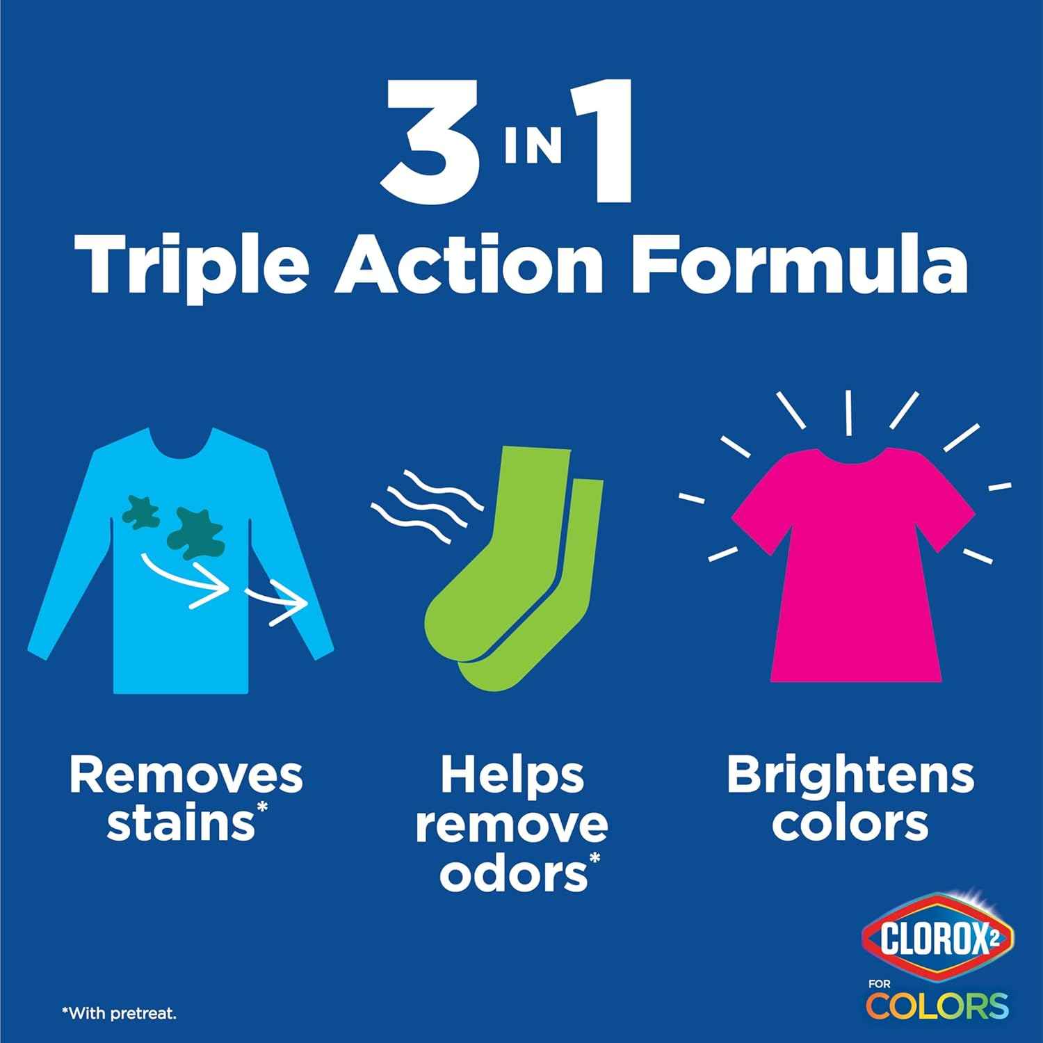 Clorox 2 for Colors - Stain Remover and Color Brightener Packs, 40 Count