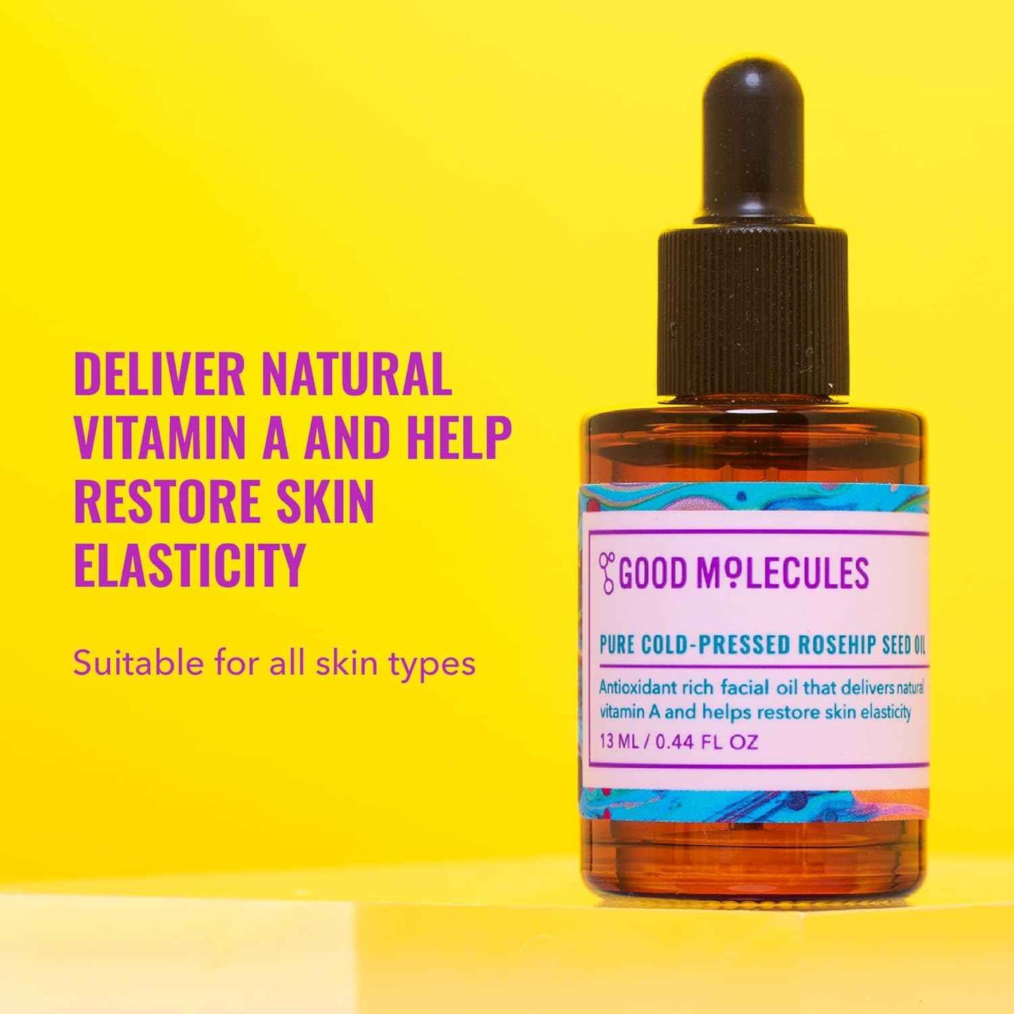 Good Molecules Pure Cold-Pressed Rosehip Seed Oil - 100% Natural Rose Hip Oil Light Weight Face Moisturizer for Anti-Aging, and Plumping - Hydrating Facial Skin Care