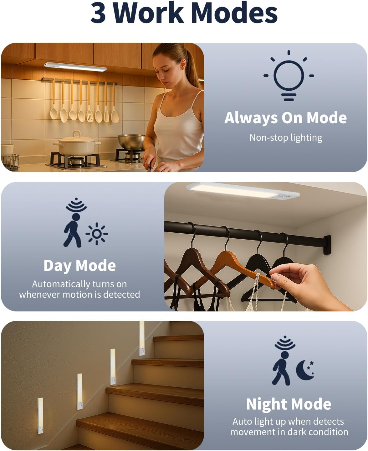 FBY_Under_Cabinet_Lighting,1800mAh_USB_Rechargeable_Closet_Light,_8-Inch_LED_Motion_Sensor_Indoor,_3-Level_Adjustable_Brightness_and_3_Color_Temperature_Options_(3Pack)