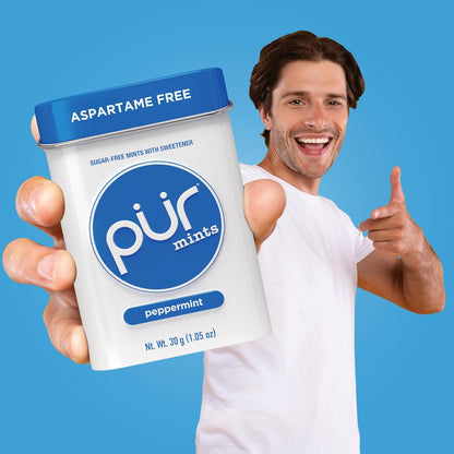 PUR_Mints_|_Aspartame_Free_Mints_|_Made_with_Xylitol_|_Sugar_Free,_Vegan,_Gluten_Free_&_Keto_Friendly_|_Natural_Peppermint_Flavored_Mints,_30_Pieces_(Pack_of_2)