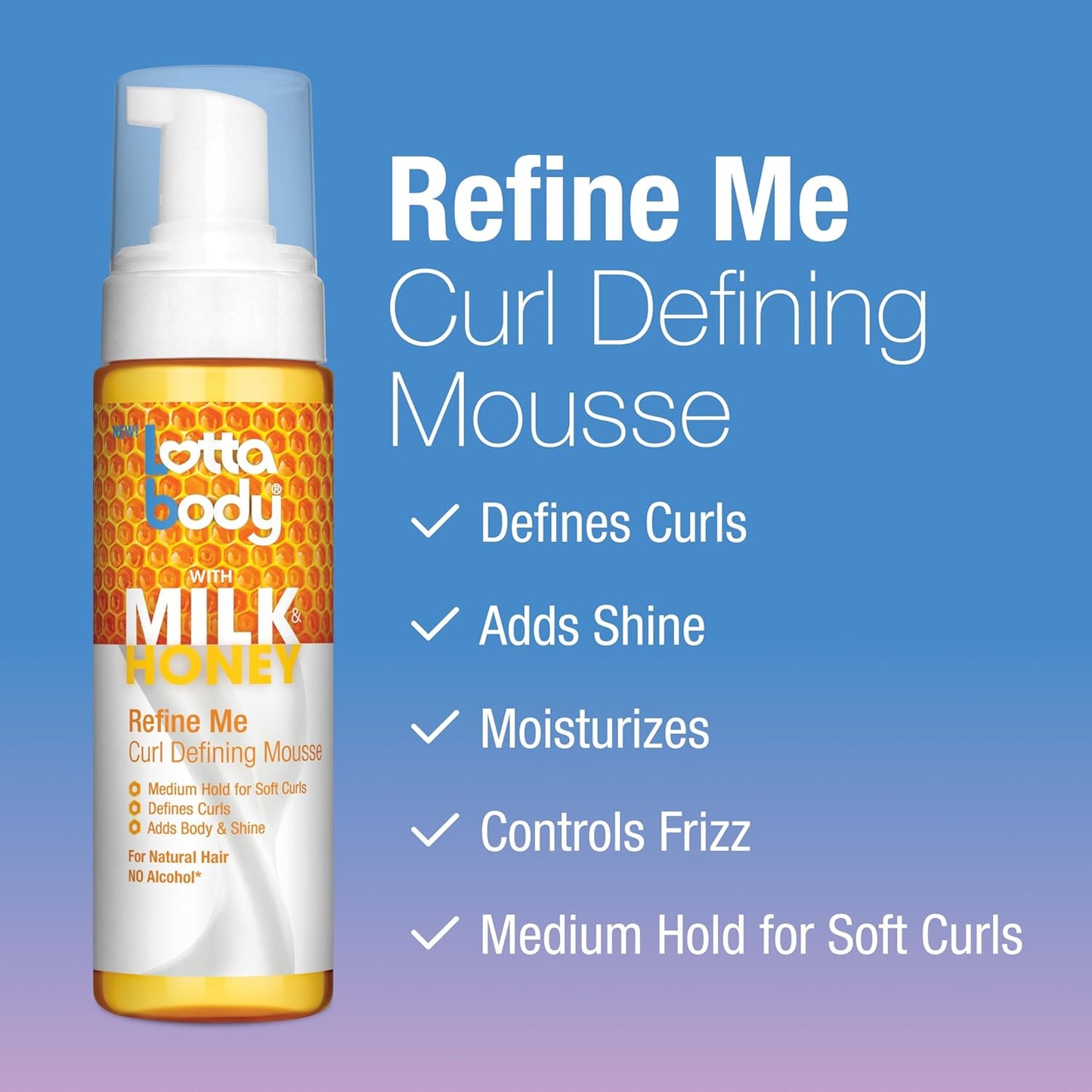 Lottabody_Refine_Me_Curl_Defining_Mousse_with_Milk_&_Honey,_Lightweight,_Moisture-Rich_Frizz-Control_Styling_Mousse_for_Softly_Defined_Natural_Curly_&_Coily_Hair,_7_oz