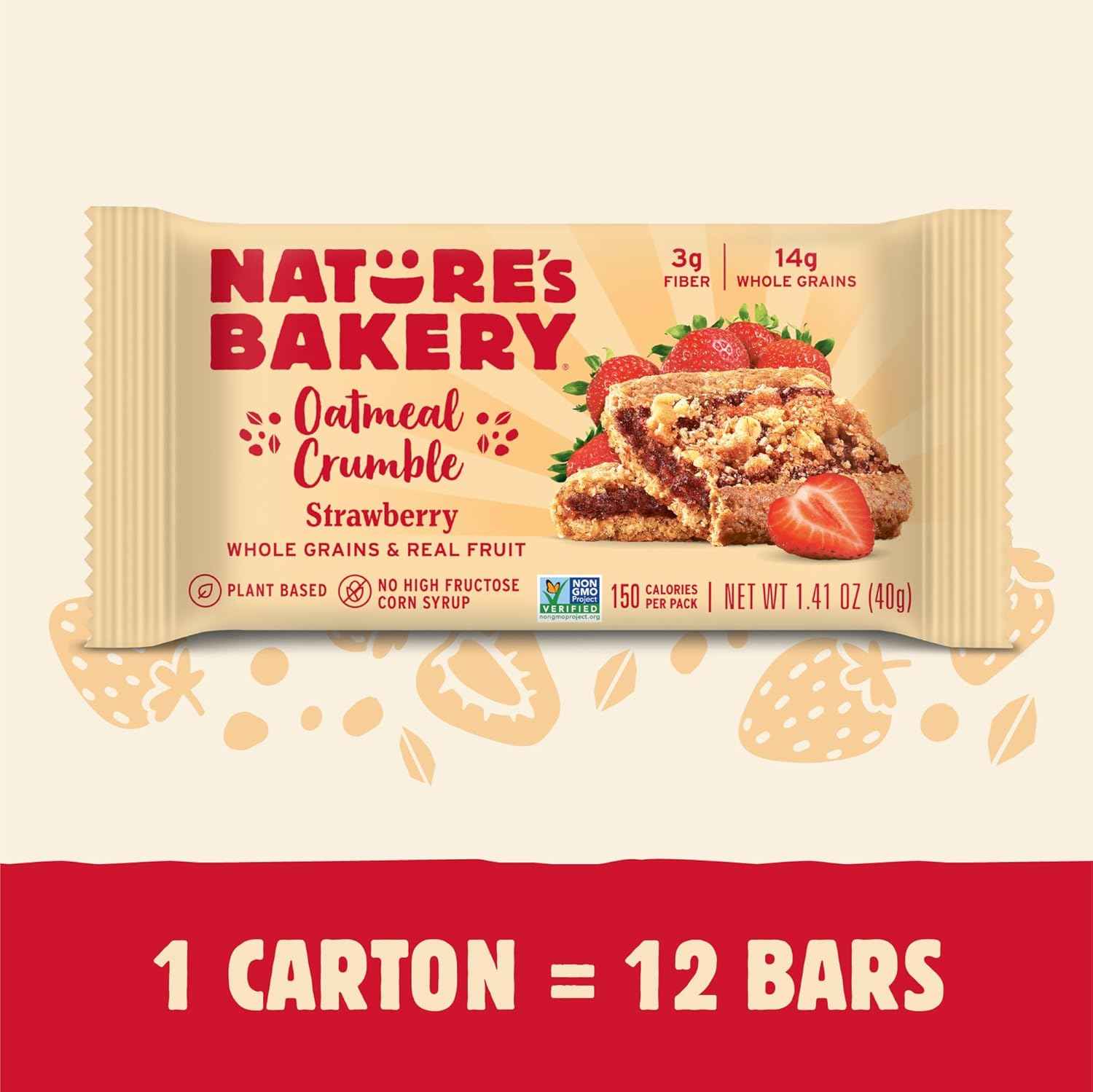 Nature’s Bakery Oatmeal Crumble Bars, Real Fruit, Vegan, Non-GMO, Breakfast bar