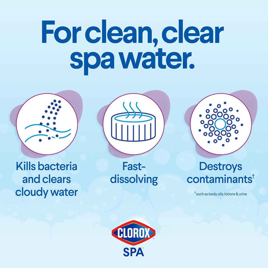 Clorox® Pool&Spa™ Spa Water All-in-One Sanitizer & Shock, Destroys Contaminants, Clears Cloudy Water