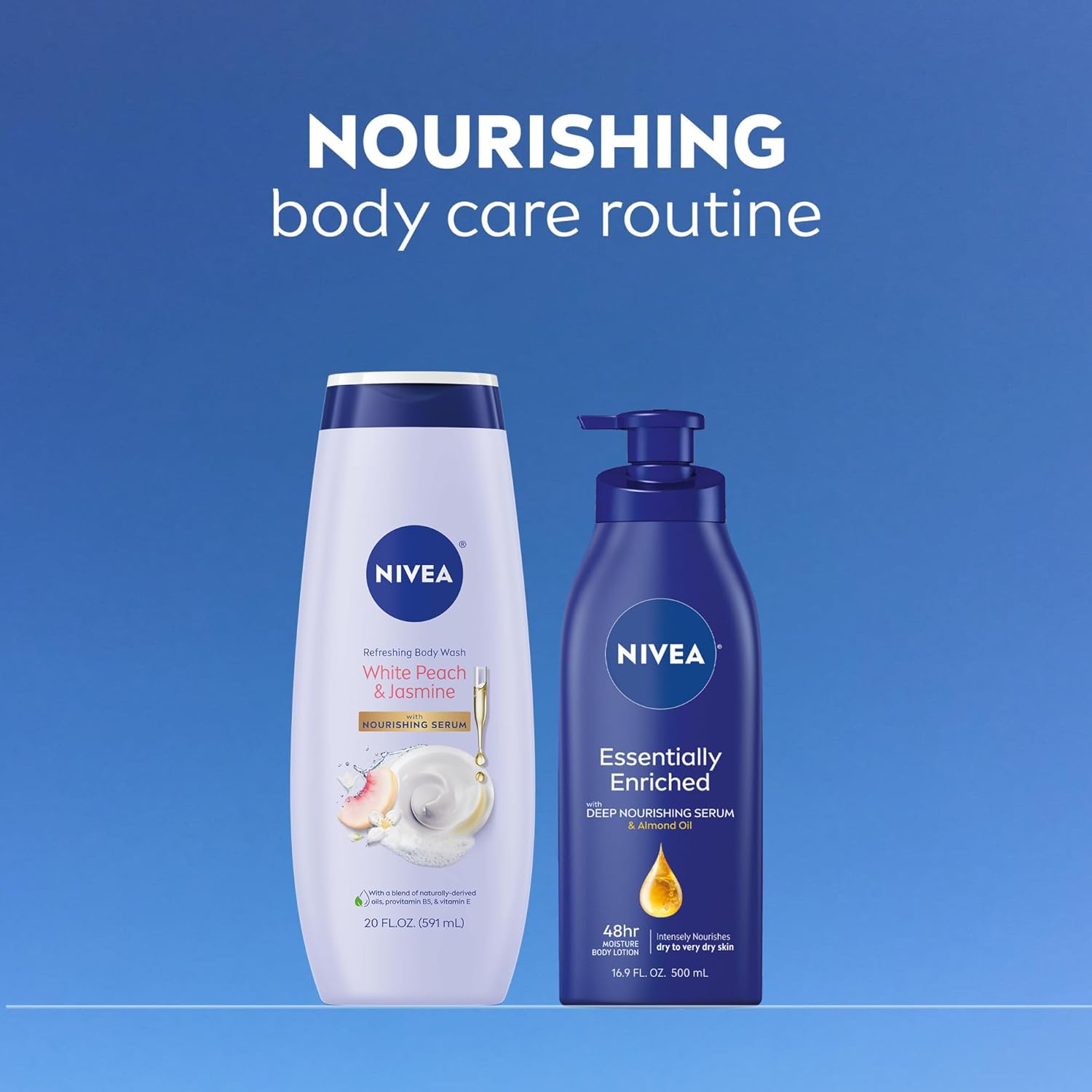 NIVEA_Refreshing_White_Peach_and_Jasmine_Body_Wash_with_Nourishing_Serum,_Scented_Body_Wash_for_Women,_Enriched_with_Provitamin_B5_and_Vitamin_E,_20_Fl_Oz_Bottle