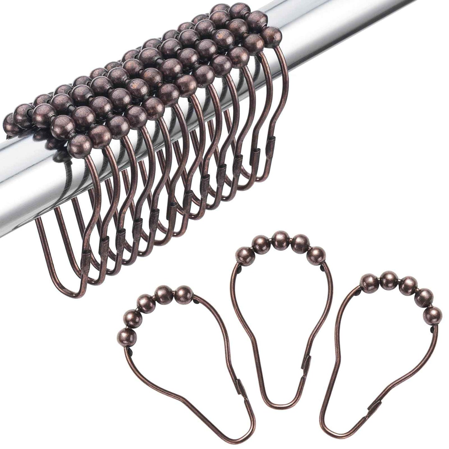 Amazer Shower Curtain Hooks, Decorative Shower Curtain Hooks, Shower Hooks for Shower Curtain Rust Proof Stainless Steel Shower Curtain Hooks