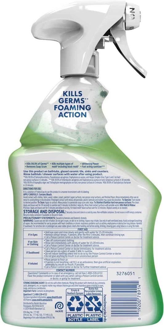 Lysol Multi-Purpose Cleaner Sanitizing and Disinfecting Spray with Bleach, All Purpose Cleaning Spray for Bathrooms and Kitchens, 32oz