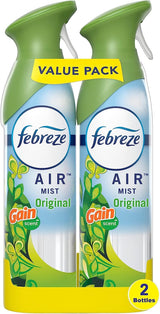 Febreze Odor-Fighting Air Freshener, with Gain Scent, Original Scent, Pack of 2, 8.8 fl oz each Household Spray