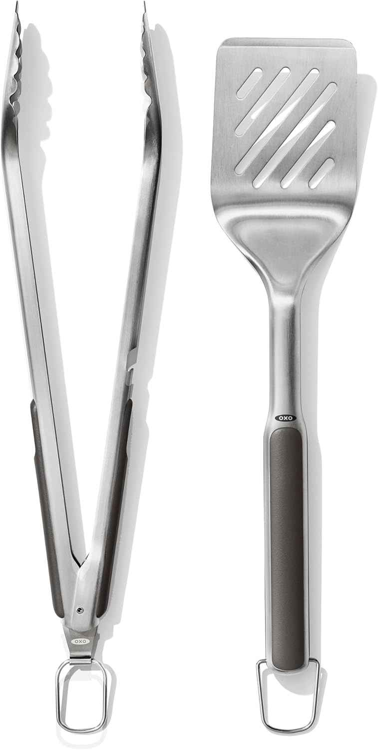 OXO Outdoor Grilling Turner and Tongs Set