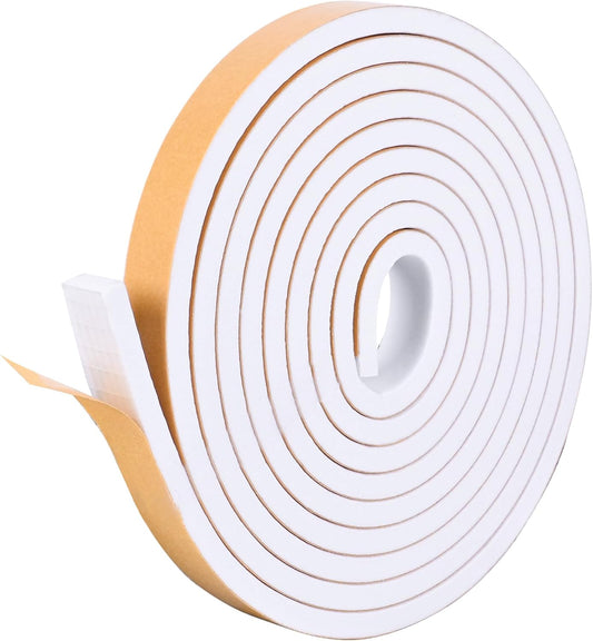 Kikerike_Self_Adhesive_Foam_Tape_Weatherstrip_1/2in_x_1/4in_x_16.5Ft_High_Density_Foam_Insulation_Strips_Seal_Weather_Stripping_with_Strong_Adhesive_for_Door_and_Window_Sound_Isolation_Soundproofing
