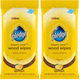 Pledge Expert Care Enhancing Wood Wipes, Lemon Scent, 24 Count