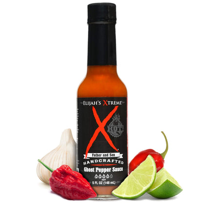 Elijah&amp;#39;s Xtreme Ghost Pepper Hot Sauce, Handcrafted Award Winning Blend of Ghost Peppers, Habanero Garlic &amp;amp; Lime, Extreme Heat &amp;amp; Flavor
