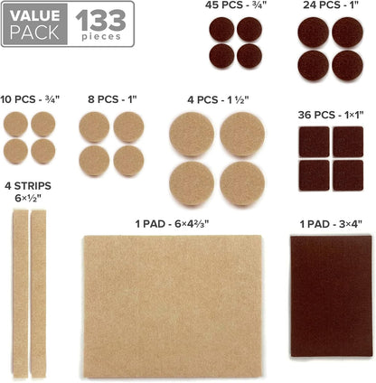 Felt_Furniture_Pads_X-PROTECTOR_133_PCS_Premium_Furniture_Pads_-_Felt_Pads_Furniture_Feet_Best_Wood_Floor_Protectors_-_Protect_Your_Hardwood_&_Laminate_Flooring!_Brown_and_Beige
