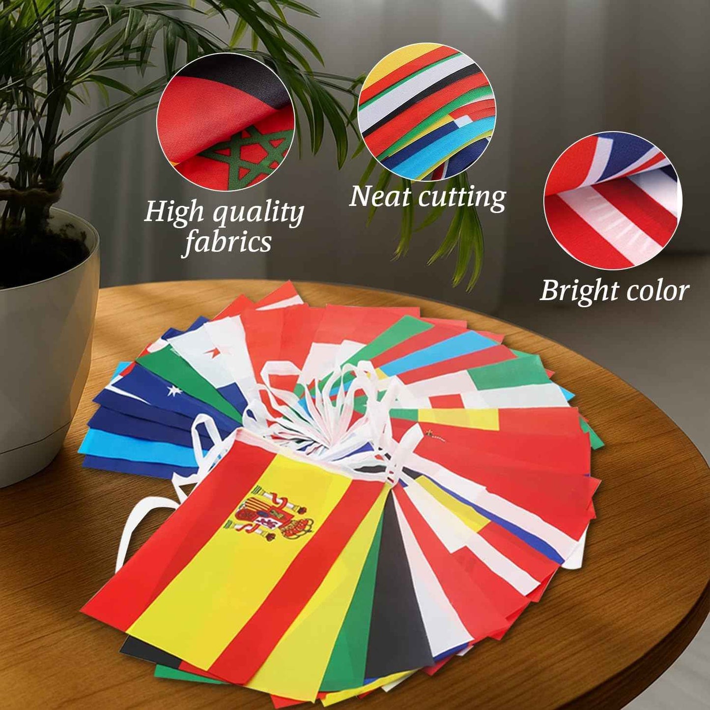 100 Countries String Flag Banner Set- 82Ft International World Flags Bunting Durable Mini Polyester Flags for Party Decorations, Classroom, Sports Events, Olympics, World Cup & Cultural Festival Decor