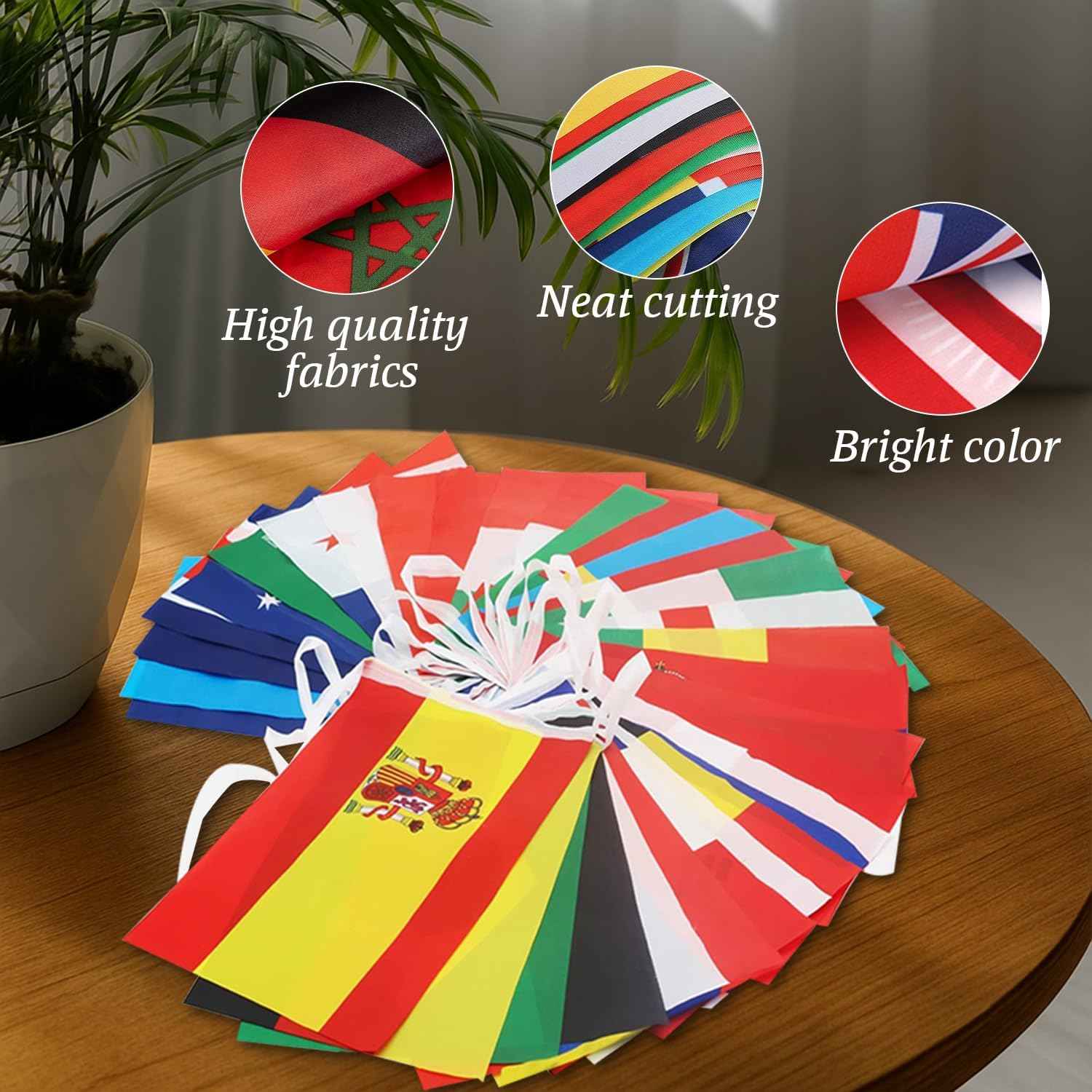 100 Countries String Flag Banner Set- 82Ft International World Flags Bunting Durable Mini Polyester Flags for Party Decorations, Classroom, Sports Events, Olympics, World Cup & Cultural Festival Decor