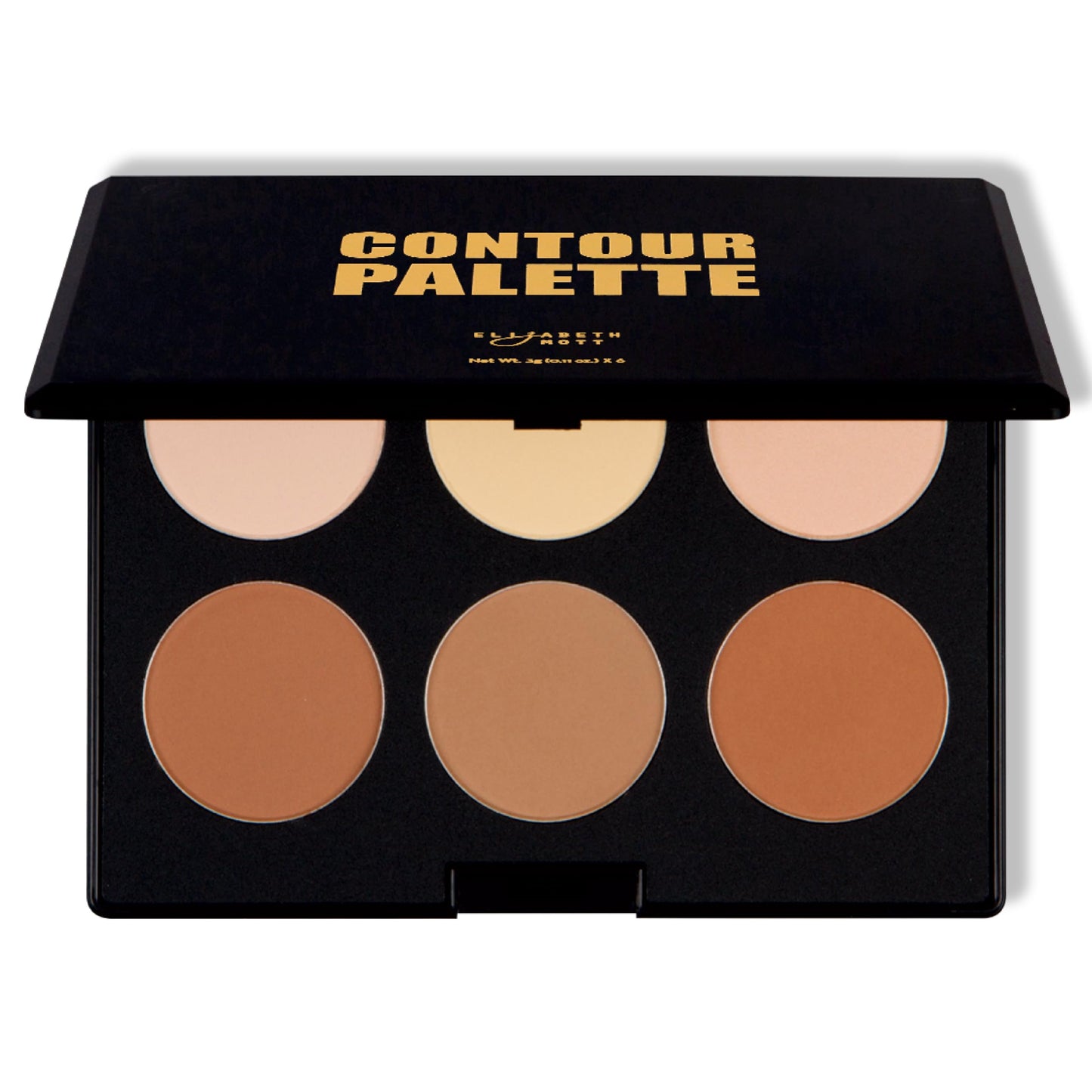 Elizabeth Mott Bronzer Contour Palette with Highlighting Powder – 6 Blendable Shades for Natural Glow – Long-Lasting, Lightweight, Cruelty-Free &amp;amp; Paraben-Free Makeup Contouring Kit for All Skin Tones