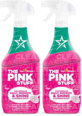 The Pink Stuff Miracle Daily Shower & Shine Spray – 30oz Bathroom Cleaner for Glass, Tile, Mirrors & Chrome – Prevents Soap Scum & Watermarks – No Rinse Spray & Leave Formula