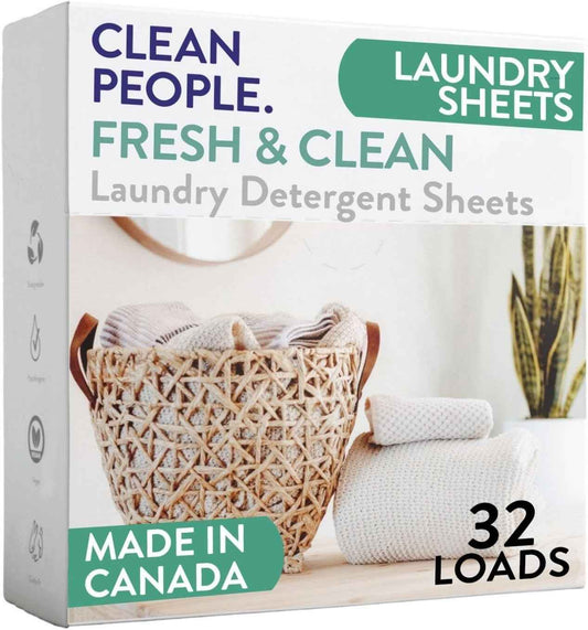 The Clean People Laundry Detergent Sheets - Laundry Soap - Ultra Concentrated, Recyclable Packaging, Stain Fighting