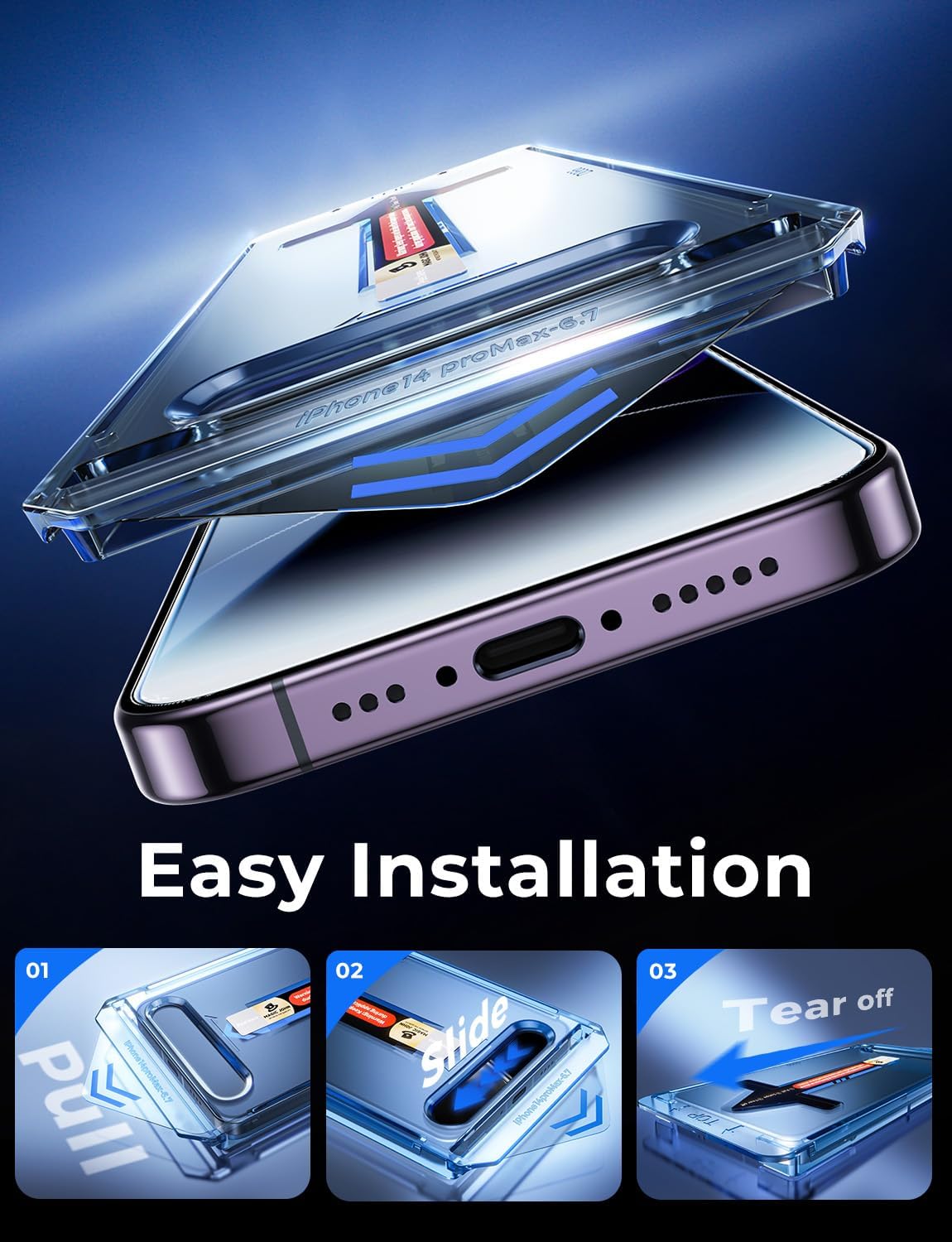 MAGIC_JOHN_2_Pack_for_iPhone_14_Pro_Max_6.7_inch_Tempered_Glass_Screen_Protector,_Auto_Dust-Elimination_Installation,_Bubble_Free,_Dynamic_Island_Compatible,_HD_Clear,_Easy_Installation