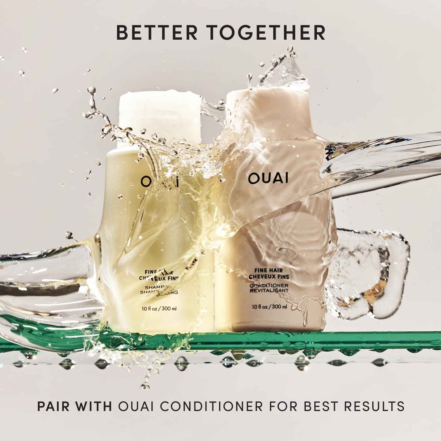 OUAI Fine Hair Shampoo - Biotin Thickening Shampoo for Flat, Thin Hair - Volumizing & Strengthening Keratin & Chia Seed Oil for Women & Men - Lightweight, Color-Safe, Sulfate Free
