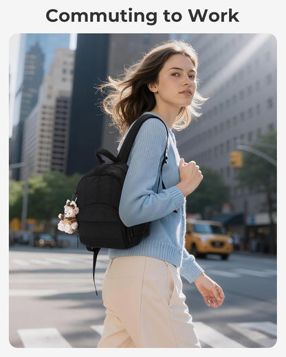 BAGSMART_Mini_Backpack_for_Women,_Lightweight_Puffer_Small_Backpack_Purse,_Quilted_Casual_Travel_Daypack,_Cute_Water-Resistant_Bookbag_for_Daily,_Brown