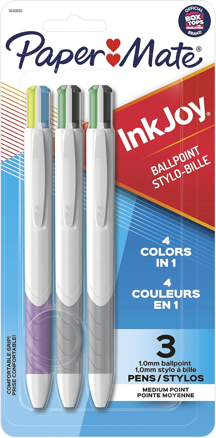 Paper_Mate_InkJoy_Quatro_Retractable_Ballpoint_Pens,_4_Colors_in_1_Pen,_Medium_Point_(1.0mm),_3_Count_-_Convenient,_Note-Taking,_Comfortable_Grip,_Ultra_Smooth_Ink