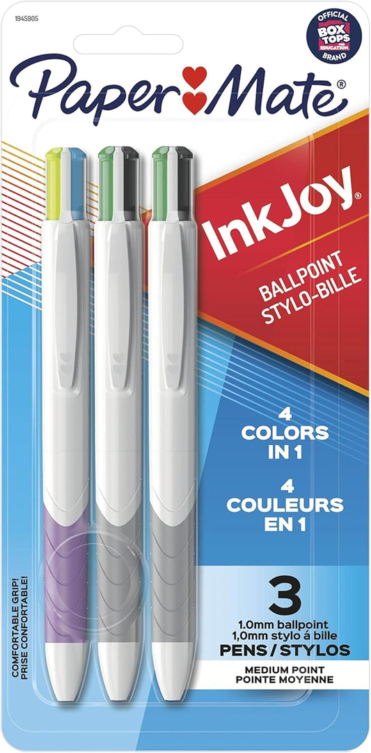 Paper_Mate_InkJoy_Quatro_Retractable_Ballpoint_Pens,_4_Colors_in_1_Pen,_Medium_Point_(1.0mm),_3_Count_-_Convenient,_Note-Taking,_Comfortable_Grip,_Ultra_Smooth_Ink