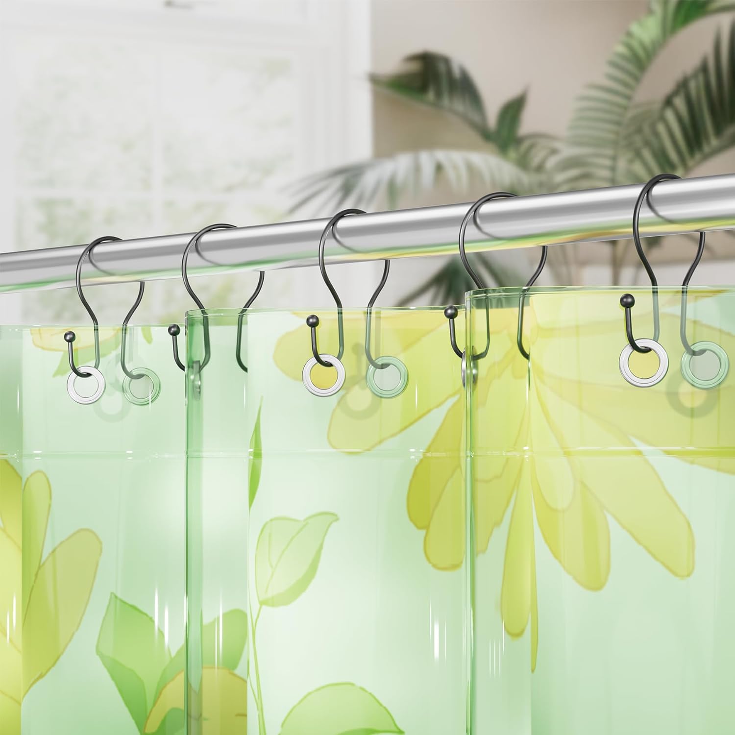 AmazerBath_Shower_Curtain_Hooks_Black_Shower_Curtain_Rings,_Simple_Double_Hook_Shower_Curtain_Hooks_Rust_Proof,_Smooth_Sturdy_Metal_Shower_Hooks_for_Shower_Curtain_Rod,_12_Pcs_Shower_Rod_Hooks