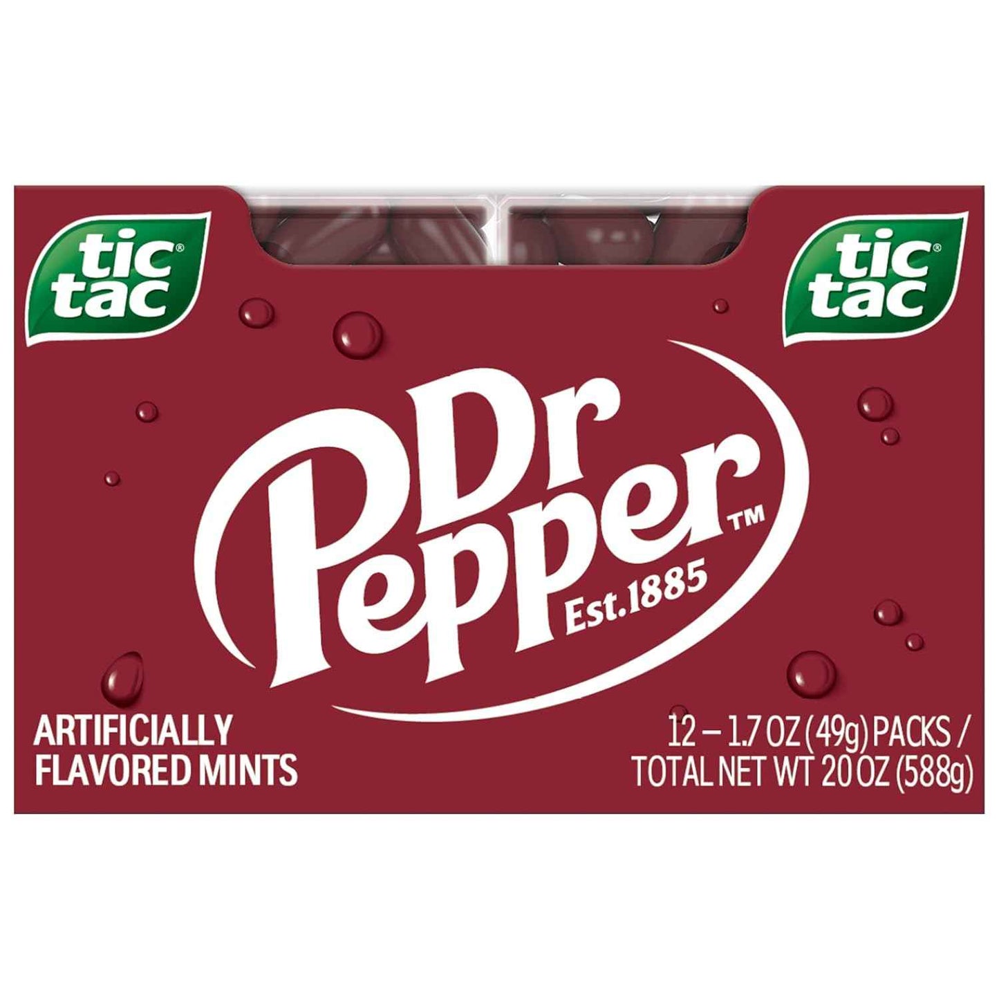 Tic Tac Dr Pepper, Pocket-sized Mints, Dr Pepper Flavored On-the-Go Refreshment, 12 pack, 1.7 oz Each