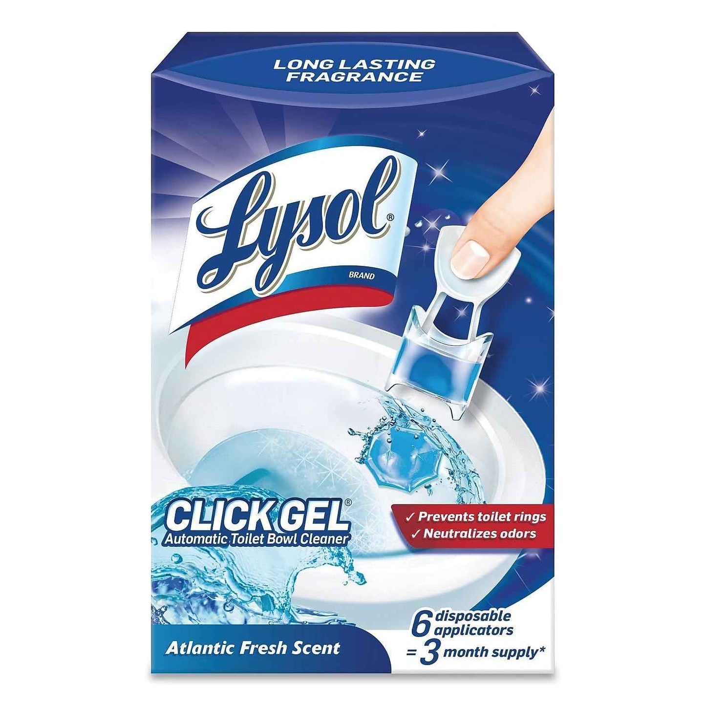 Lysol Click Gel Automatic Toilet Bowl Cleaner, Toilet Gel Stamp, Toilet Freshener, Bathroom Essentials