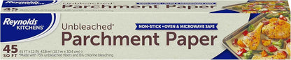 Reynolds Kitchens Parchment Paper Roll, Non Stick Parchment Paper for Cooking and Baking, Oven Safe up to 425 Degrees, Chlorine-Free