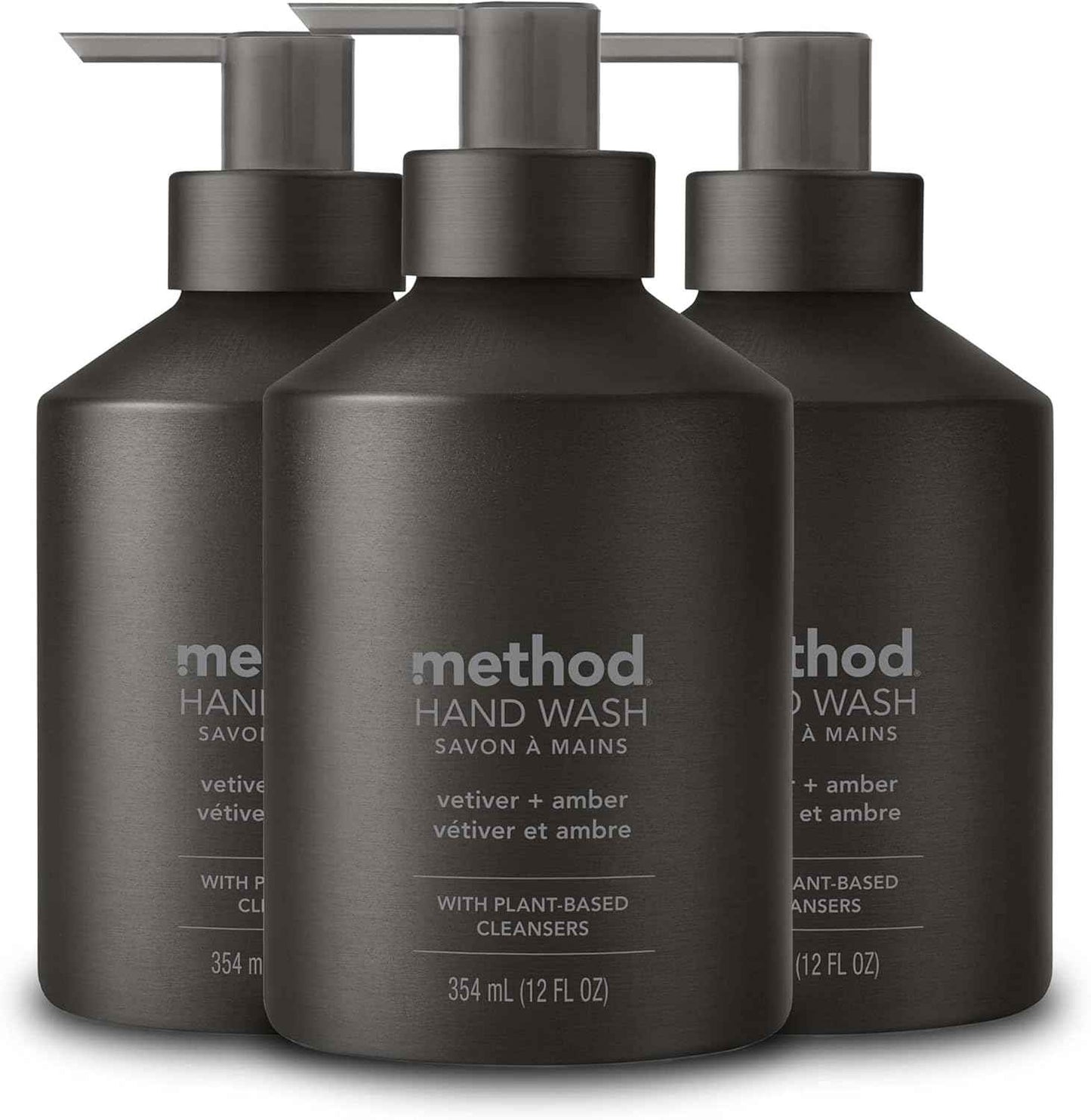 Method Gel Hand Soap, Reusable Black Aluminum Bottle, 12 oz