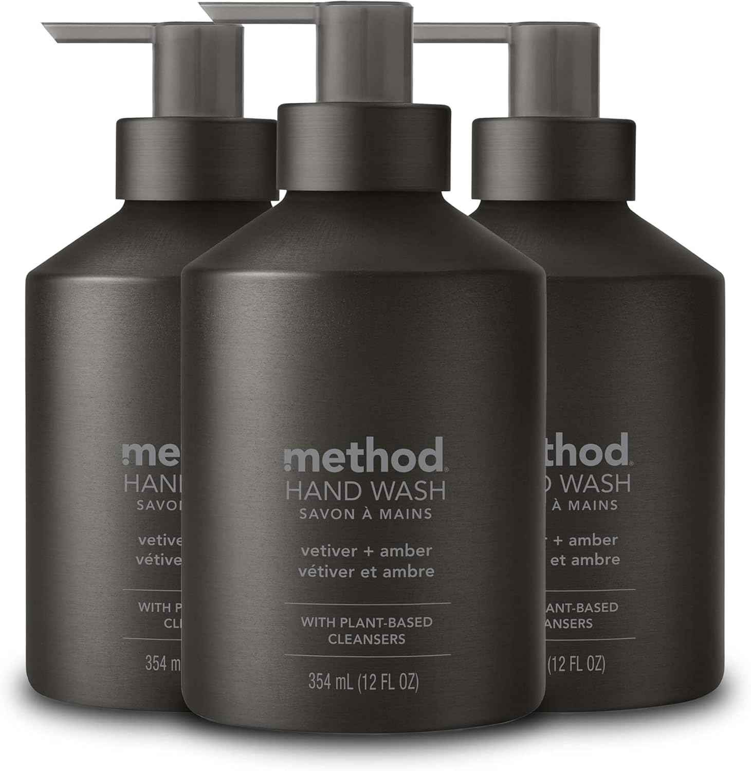 Method Gel Hand Soap, Reusable Black Aluminum Bottle, 12 oz