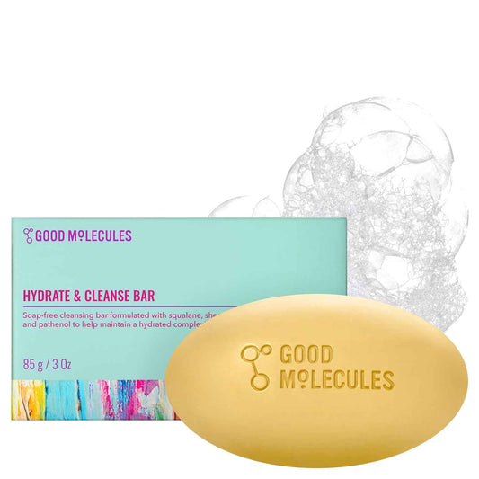 Good Molecules Hydrate and Cleanse Bar - Soap Free Bar with Shea Butter and Macadamia Seed Oil for Ultra Hydrating Body and Face Moisturizer - Skin Care