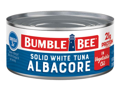 Bumble Bee Solid White Albacore Tuna, Can - Wild Caught Tuna - 29g Protein per Serving, High in Omega-3s - Non-GMO Project Verified, Gluten Free, Kosher