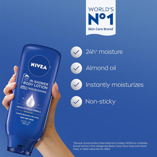 NIVEA_Nourishing_In_Shower_Lotion,_Water_Activated_In_Shower_Moisturizer_for_Dry_to_Very_Dry_Skin,_13.5_FL_OZ,_Pack_of_3