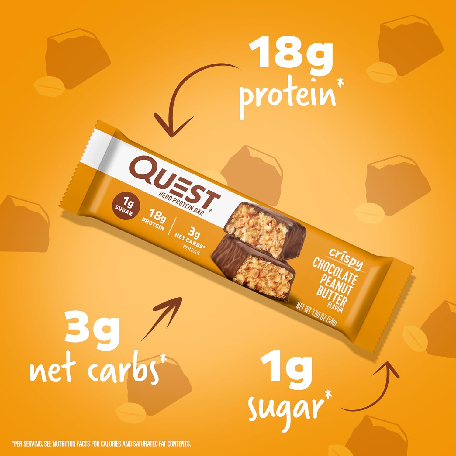 Quest_Nutrition_Crispy_Chocolate_Peanut_Butter_Hero_Protein_Bar,_18g_Protein,_1g_Sugar,_3g_Net_Carb,_Gluten_Free_Protein_Snack,_Keto_Friendly,_4_Count